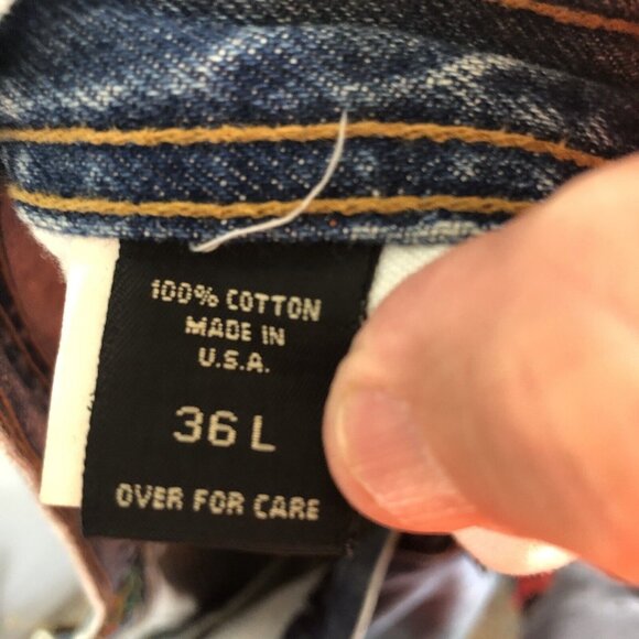 Vintage Structure Jeans Mens 36L Blue Denim Loose Baggy Y2K  Straight 90s Skater - Picture 8 of 16